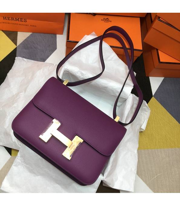 Hermes Constance 18cm Mini Bag Fuchsia Original Palm Veins Leather Golden Metal