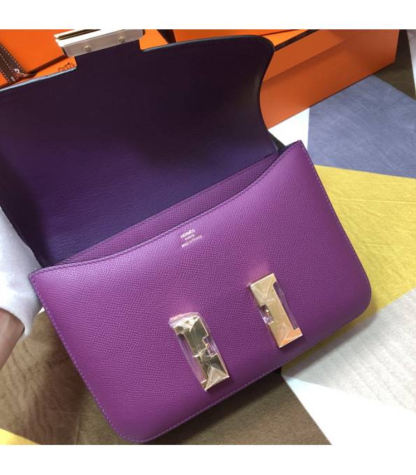 Hermes Constance 18cm Mini Bag Fuchsia Original Palm Veins Leather Golden Metal