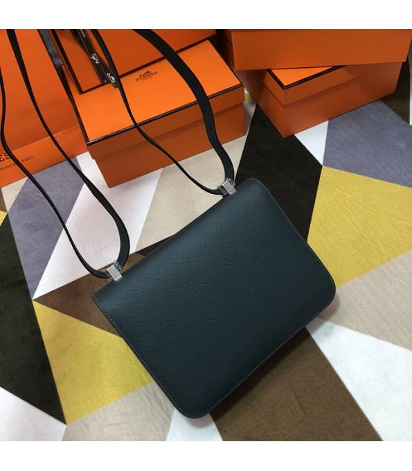 Hermes Constance 18cm Mini Bag Army Green Original Palm Veins Leather Silver Metal