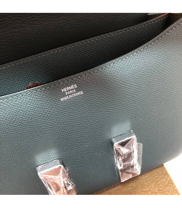 Hermes Constance 18cm Mini Bag Army Green Original Palm Veins Leather Silver Metal