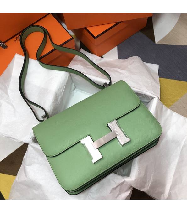 Hermes Constance 18cm Mini Bag Apple Green Original Palm Veins Leather Silver Metal