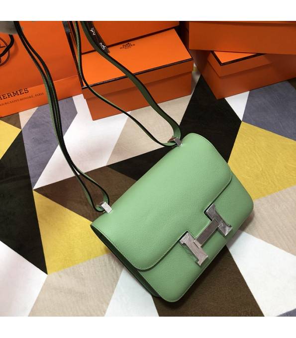 Hermes Constance 18cm Mini Bag Apple Green Original Palm Veins Leather Silver Metal