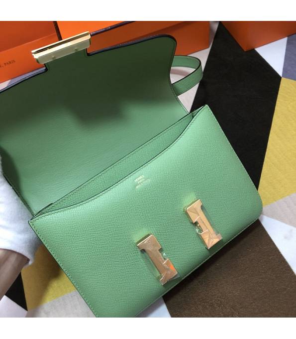 Hermes Constance 18cm Mini Bag Apple Green Original Palm Veins Leather Golden Metal