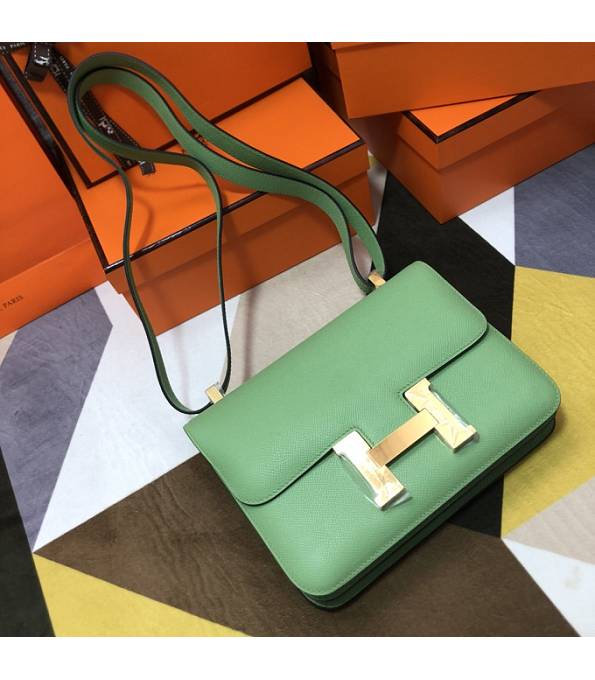 Hermes Constance 18cm Mini Bag Apple Green Original Palm Veins Leather Golden Metal