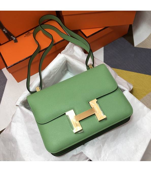 Hermes Constance 18cm Mini Bag Apple Green Original Palm Veins Leather Golden Metal