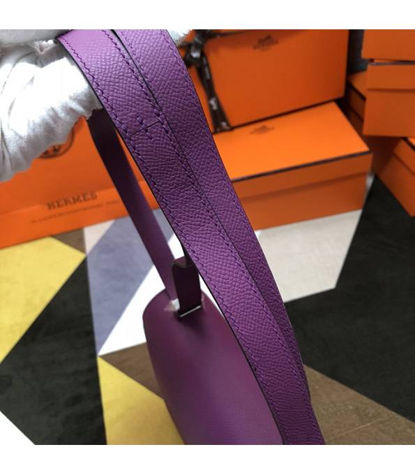 Hermes Constance 18cm Mini Bag Actinia Purple Original Palm Veins Leather Silver Metal