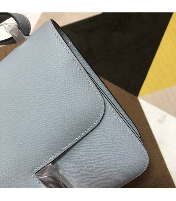 Hermes Constance 18cm Mini Bag Linen Blue Original Palm Veins Leather Silver Metal