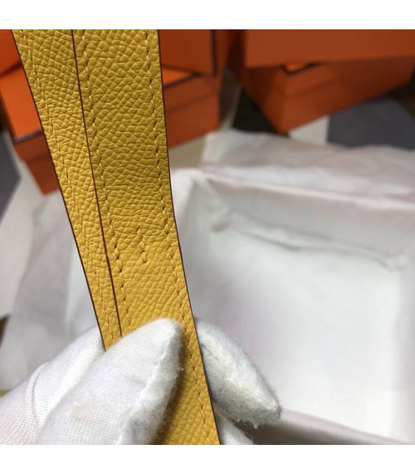 Hermes Constance 18cm Mini Bag Amber Yellow Original Palm Veins Leather Golden Metal