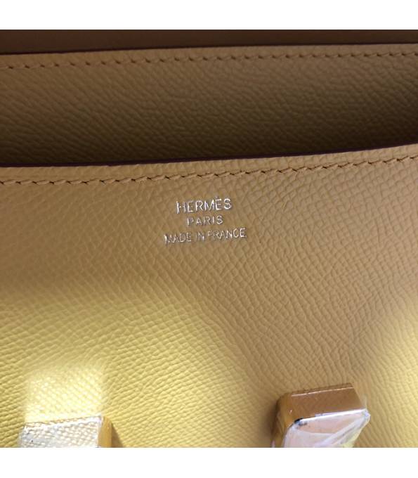 Hermes Constance 18cm Mini Bag Amber Yellow Original Palm Veins Leather Golden Metal
