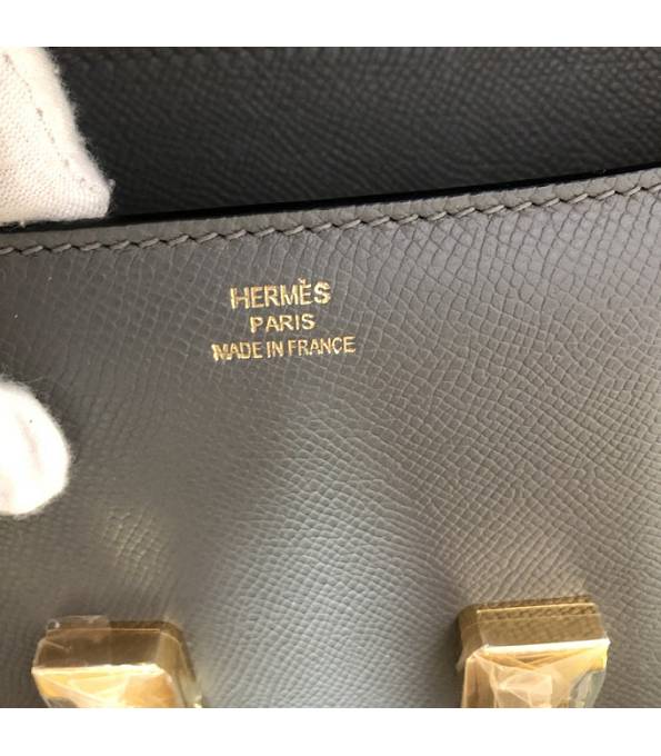 Hermes Constance 18cm Mini Bag Etain Grey Original Palm Veins Leather Golden Metal