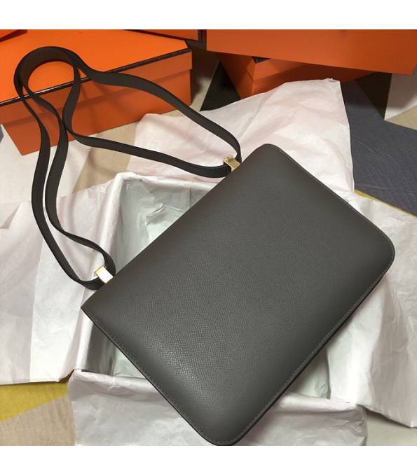 Hermes Constance 18cm Mini Bag Etain Grey Original Palm Veins Leather Golden Metal