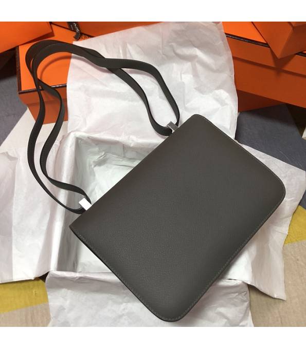 Hermes Constance 18cm Mini Bag Etain Grey Original Palm Veins Leather Silver Metal