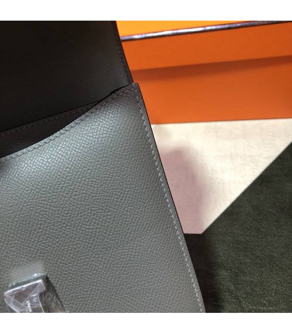 Hermes Constance 18cm Mini Bag Etain Grey Original Palm Veins Leather Silver Metal