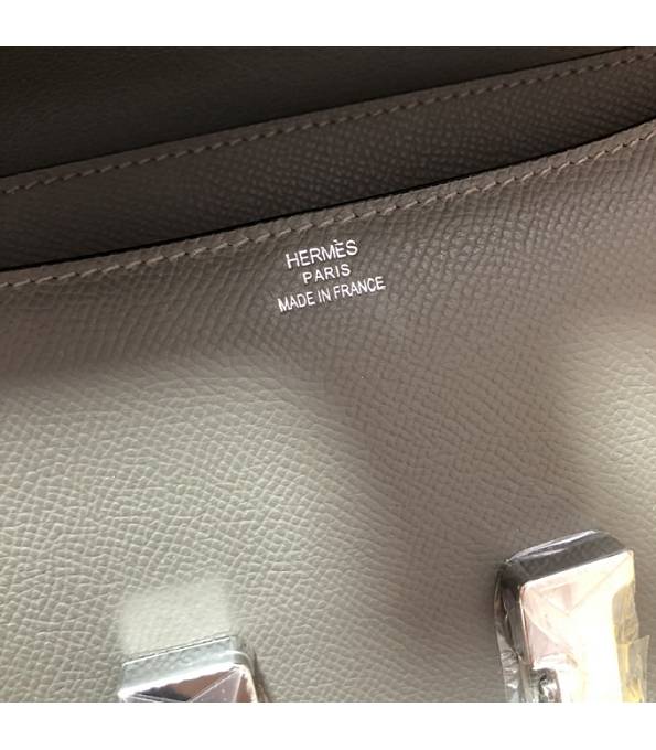 Hermes Constance 18cm Mini Bag Etain Grey Original Palm Veins Leather Silver Metal