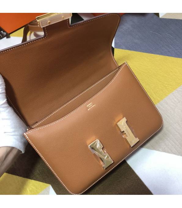 Hermes Constance 18cm Mini Bag Brown Original Palm Veins Leather Golden Metal