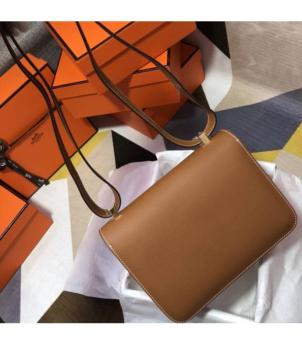 Hermes Constance 18cm Mini Bag Brown Original Palm Veins Leather Golden Metal