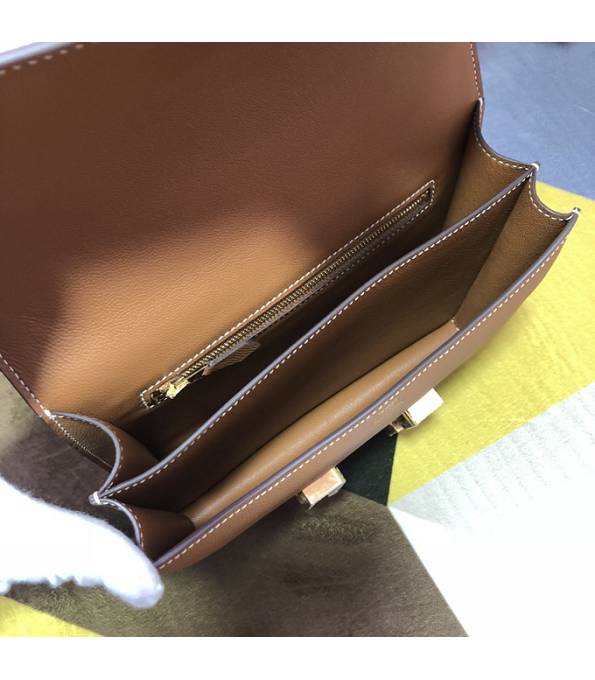 Hermes Constance 18cm Mini Bag Brown Original Palm Veins Leather Golden Metal