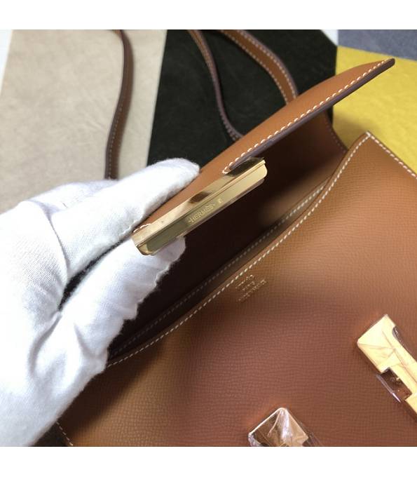Hermes Constance 18cm Mini Bag Brown Original Palm Veins Leather Golden Metal
