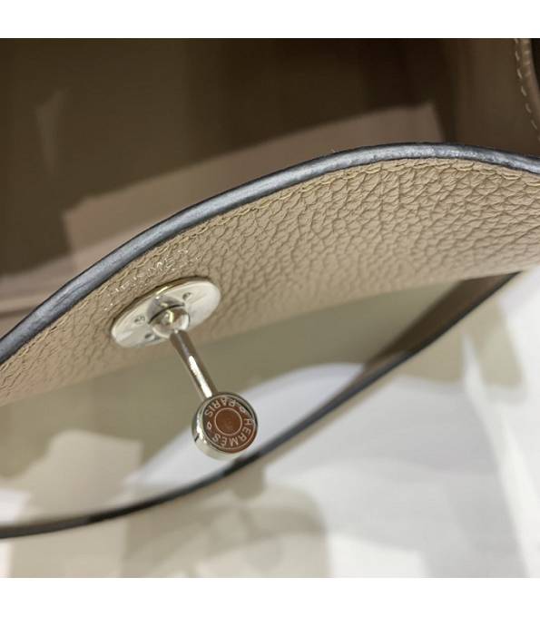 Hermes Mini Lindy 18cm Bag Apricot Original Togo Calfskin Leather Silver Metal