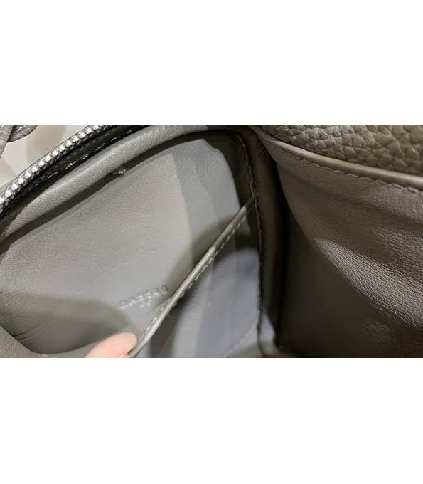 Hermes Mini Lindy 18cm Bag Etain Grey Original Togo Calfskin Leather Silver Metal