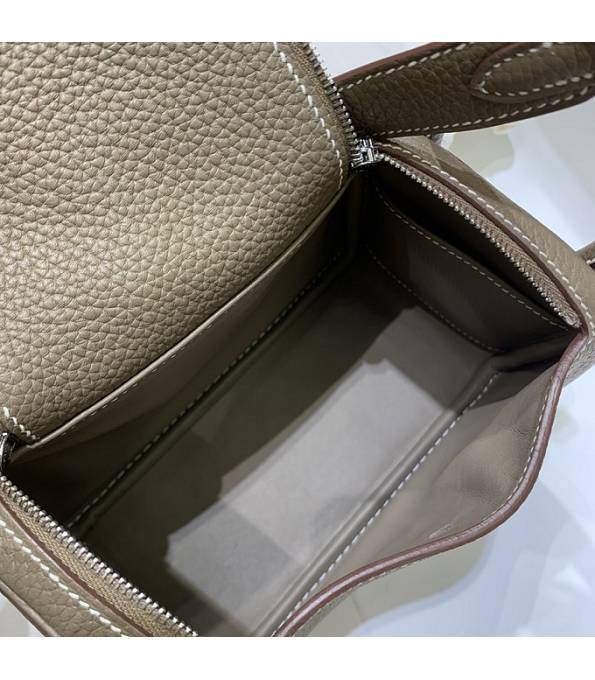 Hermes Mini Lindy 18cm Bag Elephant Grey Original Togo Calfskin Leather Silver Metal