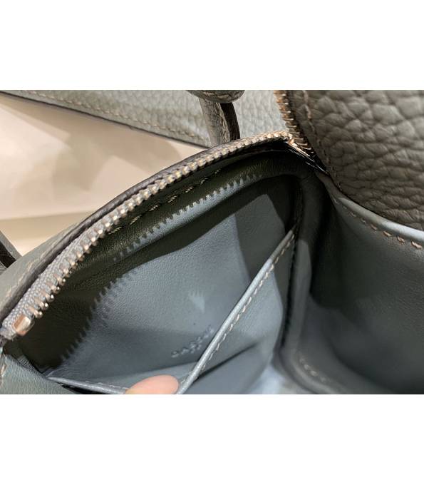 Hermes Mini Lindy 18cm Bag Almond Green Original Togo Calfskin Leather Silver Metal