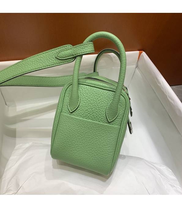 Hermes Mini Lindy 18cm Bag Apple Green Original Togo Calfskin Leather Silver Metal