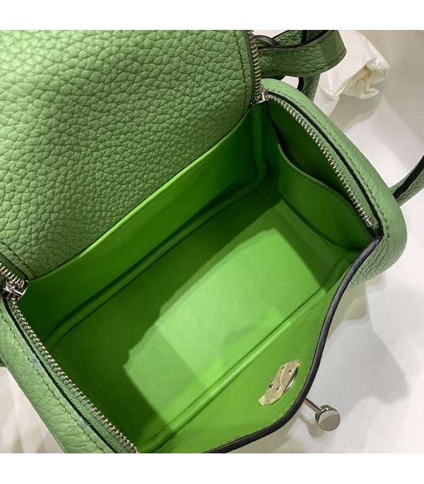 Hermes Mini Lindy 18cm Bag Apple Green Original Togo Calfskin Leather Silver Metal