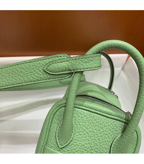 Hermes Mini Lindy 18cm Bag Apple Green Original Togo Calfskin Leather Silver Metal