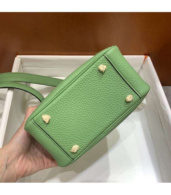 Hermes Mini Lindy 18cm Bag Apple Green Original Togo Calfskin Leather Silver Metal