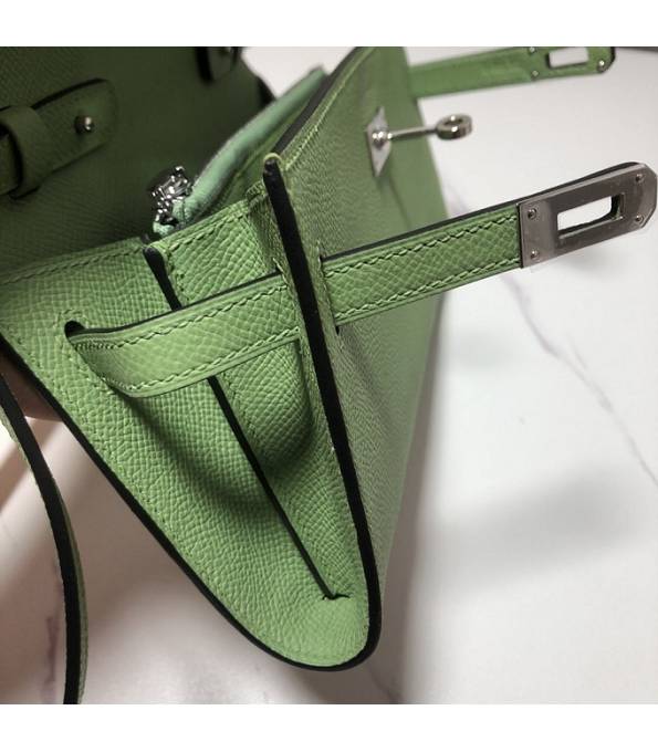 Hermes Kelly Woc Classique Apple Green Original Palm Veins Leather Silver Metal To Go Wallet