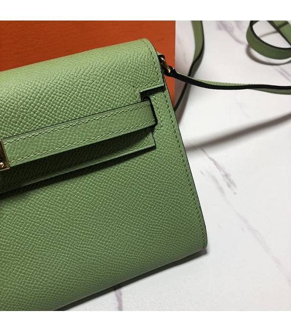 Hermes Kelly Woc Classique Apple Green Original Palm Veins Leather Golden Metal To Go Wallet