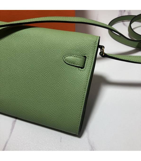 Hermes Kelly Woc Classique Apple Green Original Palm Veins Leather Golden Metal To Go Wallet