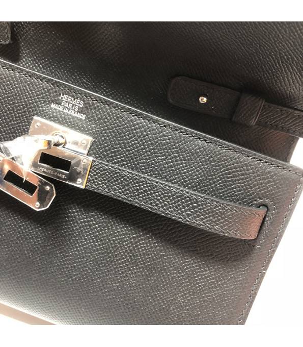 Hermes Kelly Woc Classique Black Original Palm Veins Leather Silver Metal To Go Wallet