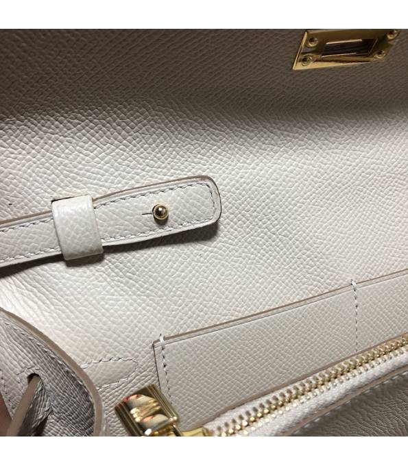 Hermes Kelly Woc Classique Offwhite Original Palm Veins Leather Golden Metal To Go Wallet