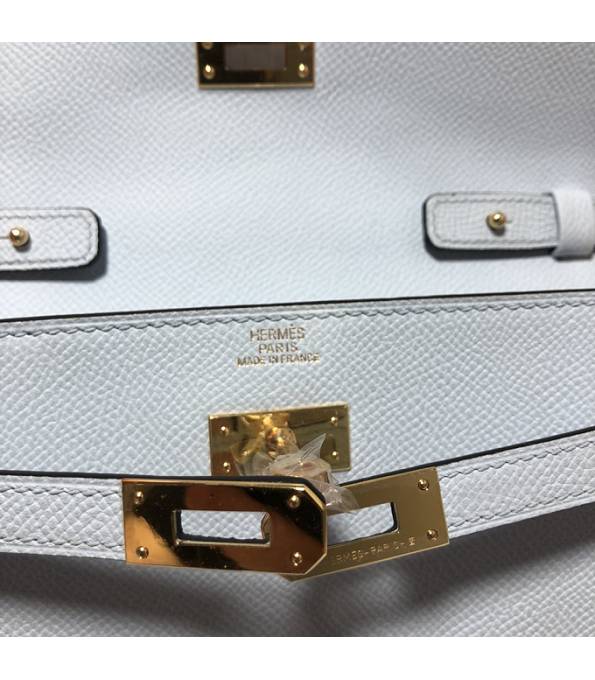 Hermes Kelly Woc Classique Light Blue Original Palm Veins Leather Golden Metal To Go Wallet