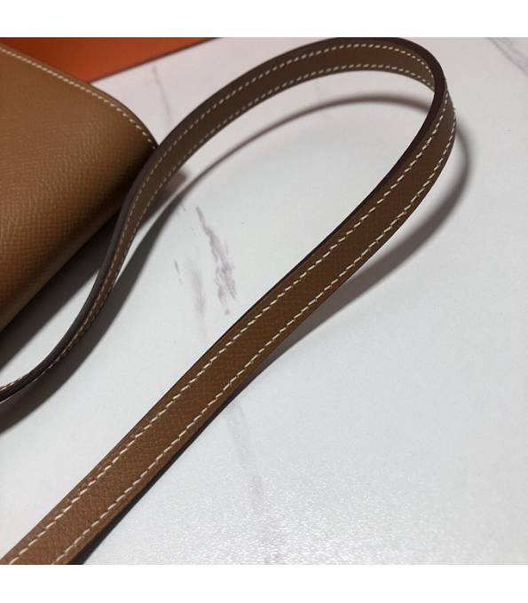 Hermes Kelly Woc Classique Golden Brown Original Palm Veins Leather Silver Metal To Go Wallet