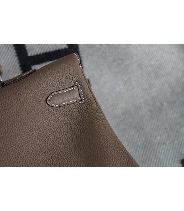 Hermes Kelly 42cm Bag Elephant Grey Original Swift Leather Silver Metal