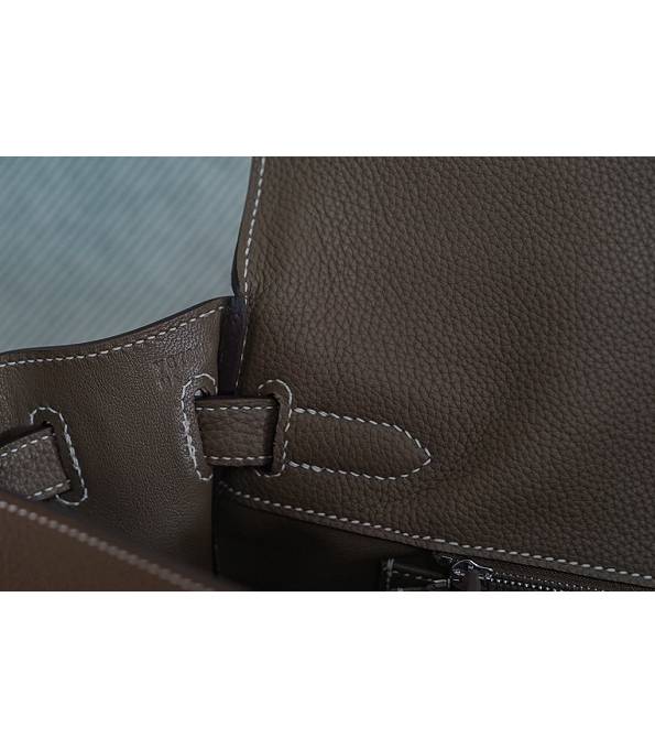 Hermes Kelly 42cm Bag Elephant Grey Original Swift Leather Silver Metal