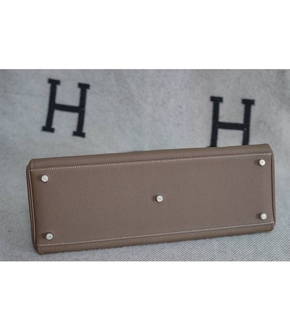 Hermes Kelly 42cm Bag Elephant Grey Original Swift Leather Silver Metal