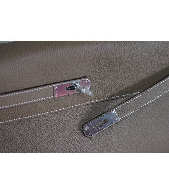Hermes Kelly 42cm Bag Elephant Grey Original Swift Leather Silver Metal