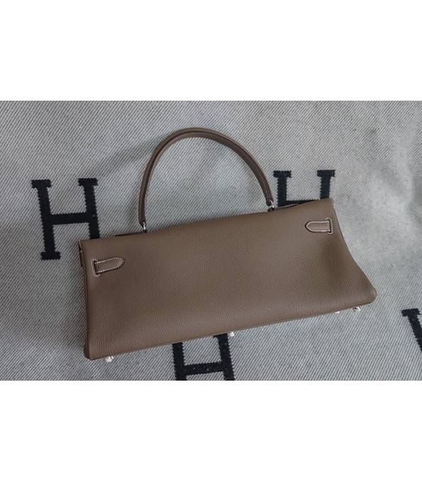 Hermes Kelly 42cm Bag Elephant Grey Original Swift Leather Silver Metal