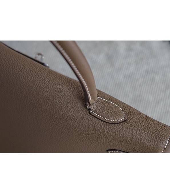 Hermes Kelly 42cm Bag Elephant Grey Original Swift Leather Silver Metal