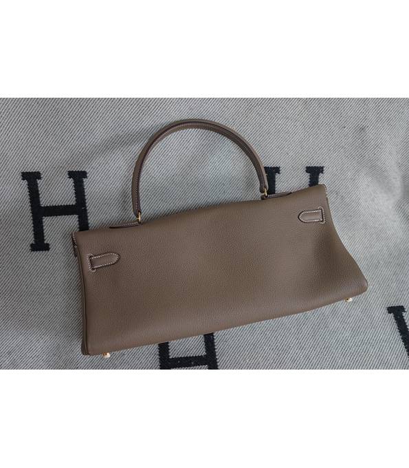 Hermes Kelly 42cm Bag Elephant Grey Original Swift Leather Golden Metal