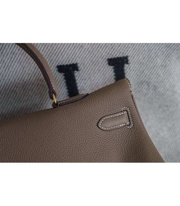 Hermes Kelly 42cm Bag Elephant Grey Original Swift Leather Golden Metal