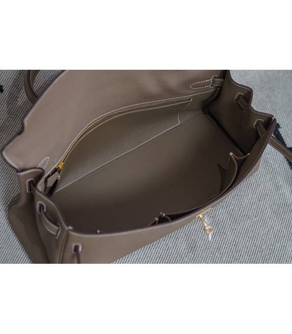 Hermes Kelly 42cm Bag Elephant Grey Original Swift Leather Golden Metal