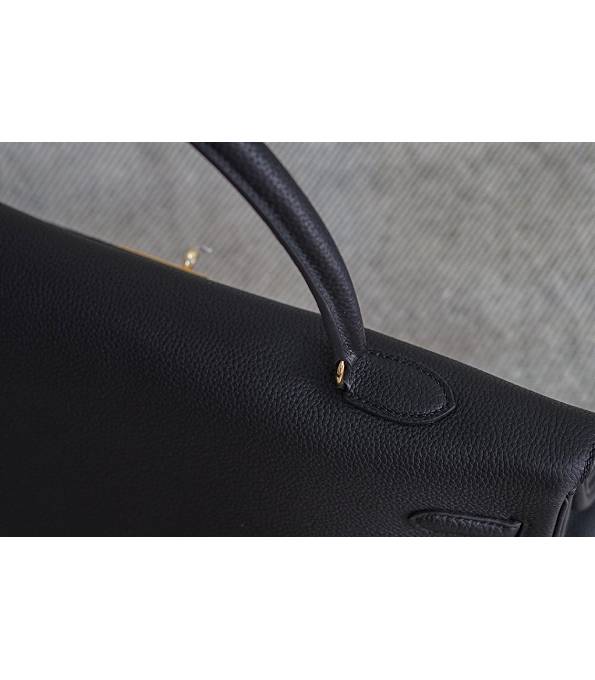Hermes Kelly 42cm Bag Black Original Swift Leather Golden Metal