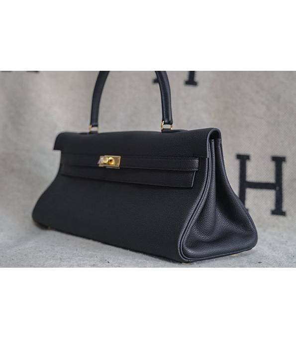 Hermes Kelly 42cm Bag Black Original Swift Leather Golden Metal