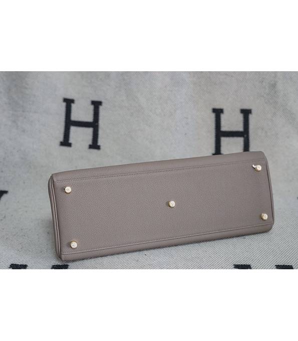Hermes Kelly 42cm Bag Etain Grey Original Swift Leather Golden Metal