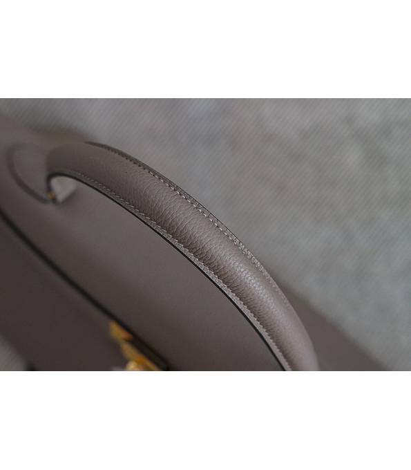 Hermes Kelly 42cm Bag Etain Grey Original Swift Leather Golden Metal